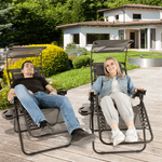 Casa si Gradina - Gradina si terasa - Mobilier exterior - Scaune si sezlonguri gradina - Set de 2 scaune reglabile de gradina, gri, KASPIAN - Infinity.ro