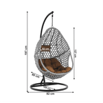 Casa si Gradina - Gradina si terasa - Mobilier exterior - Scaune si sezlonguri gradina - Scaun suspendat gri / negru / maro, NEUL - Infinity.ro
