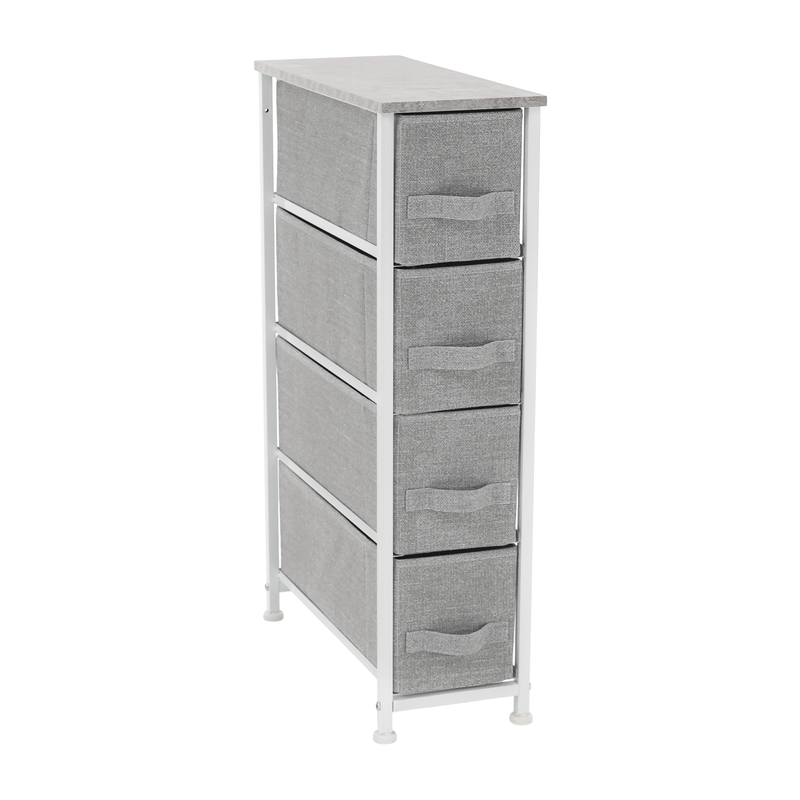 Casa si Gradina - Mobilier - Comode si corpuri - Comode - Comoda cu sertare din material textil, gri/alb/gri deschis, ROSITA TYP 2 - Infinity.ro