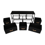 Casa si Gradina - Mobilier - Comode si corpuri - Comode - Comoda cu sertare din material textil, negru/artar rosu, KESIDY TYP 3 - Infinity.ro