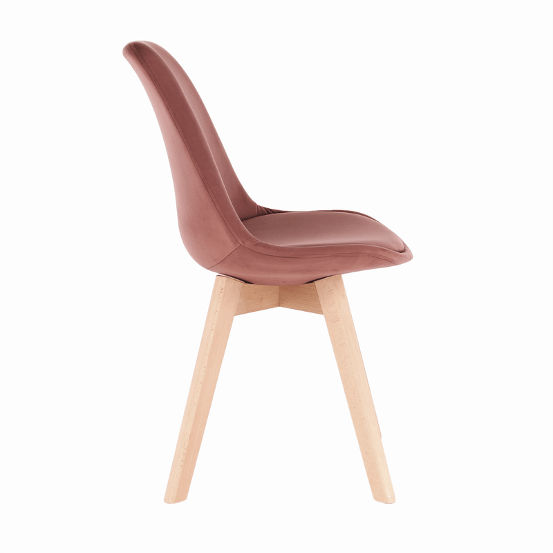 Casa si Gradina - Mobilier - Scaune si fotolii - Scaune - Scaun, catifea Velvet roz/lemn fag, LORITA - Infinity.ro