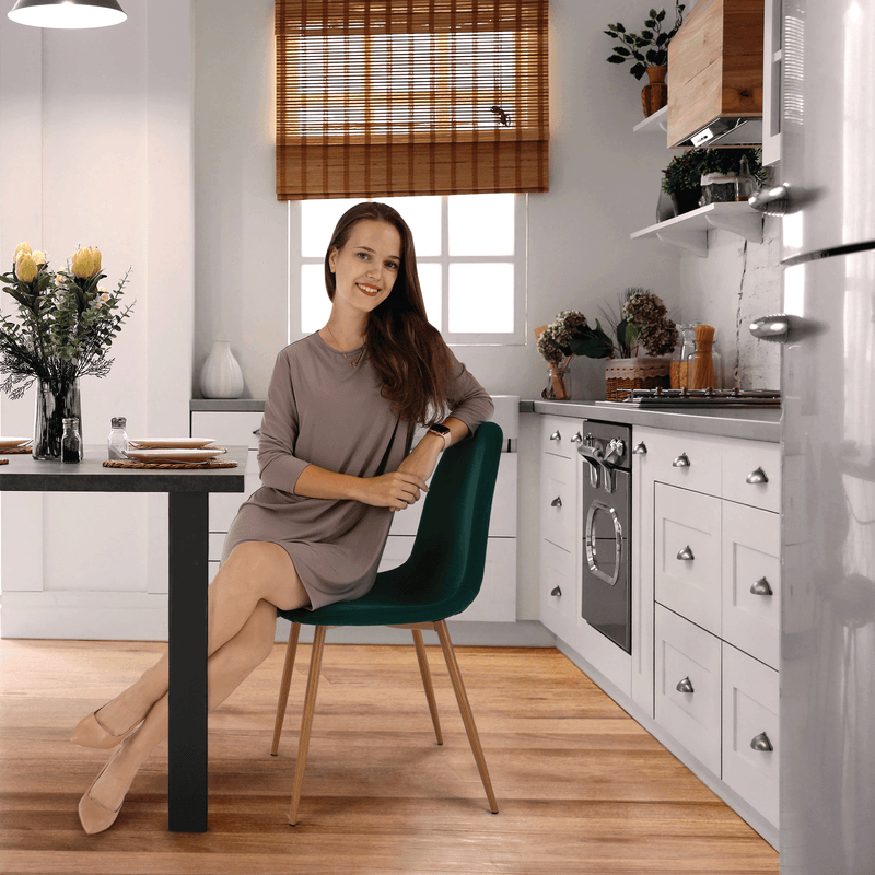 Casa si Gradina - Mobilier - Scaune si fotolii - Scaune - Scaun, tesatura de catifea smarald / fag, LEGA - Infinity.ro