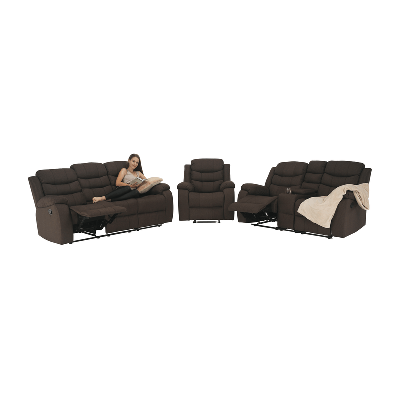 Casa si Gradina - Mobilier - Canapele si coltare - Canapele - Canapea 3+2+1, material textil maro, FABRON 2 NEW - Infinity.ro
