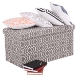 Casa si Gradina - Mobilier - Scaune si fotolii - Tabureti - Taburet pliabil, material gri/alb cu model, FARGO - Infinity.ro