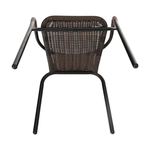 Casa si Gradina - Gradina si terasa - Mobilier exterior - Scaune si sezlonguri gradina - Scaun stivuibil, rachita sintetica maro/metal negru, DOREN - Infinity.ro