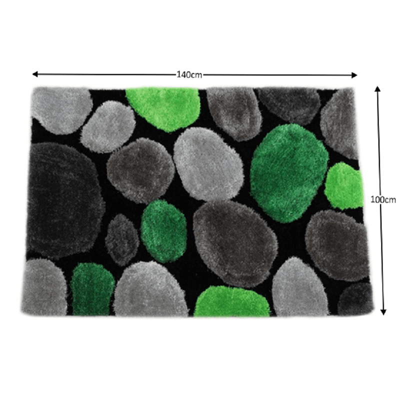 Casa si Gradina - Textile si covoare - Covoare - Covoare casa - Covor 100x140 cm, verde/gri/negru, PEBBLE TYP 1 - Infinity.ro