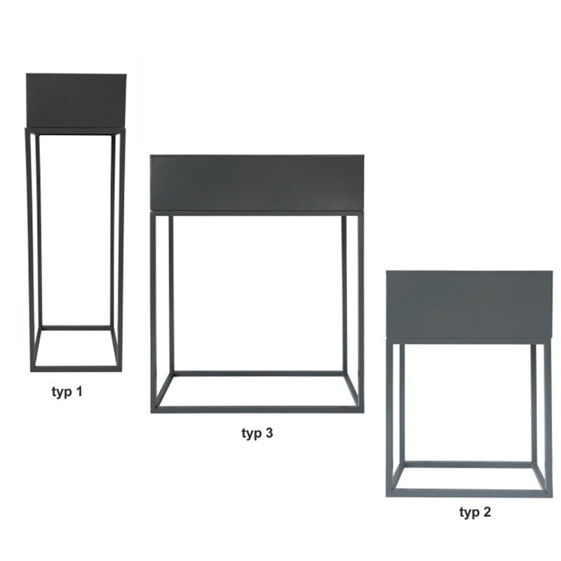 Casa si Gradina - Gradinarit si plante - Plante si ghivece - Ghivece si suporturi - Ghiveci de flori din metal multifunctional, gri inchis, INDIZE TYP 3 WL4214 - Infinity.ro