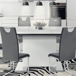 Casa si Gradina - Mobilier - Mese si birouri - Mese bucatarie si dining - Masa dining, alba HG, 120-160x80 cm, IRAKOL - Infinity.ro