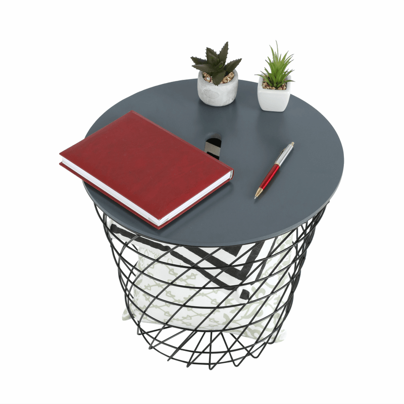 Casa si Gradina - Mobilier - Mese si birouri - Masute de cafea - Masuta auxiliara, grafit/negru, BATIS TYP 2 - Infinity.ro