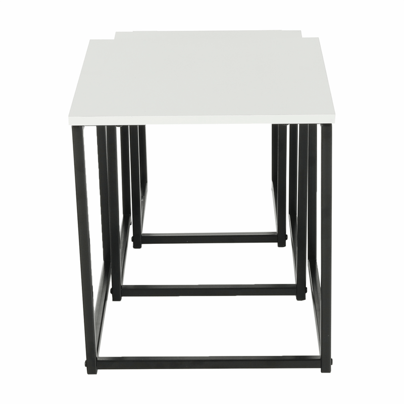 Casa si Gradina - Mobilier - Mese si birouri - Masute de cafea - Set 3 masute de cafea, alb mat/negru, KASTLER TYP 3 - Infinity.ro