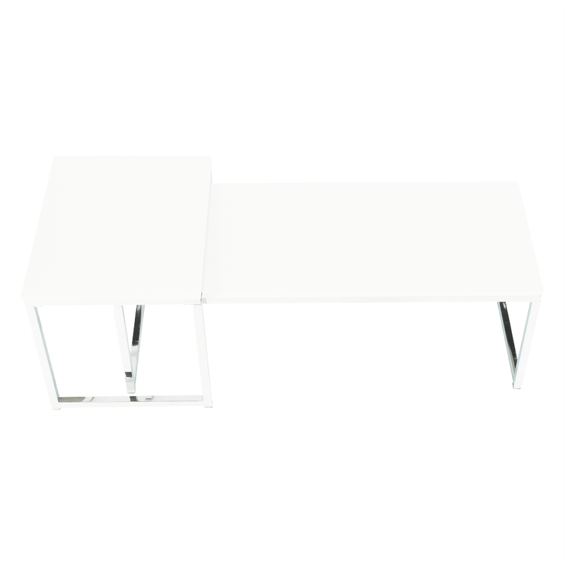 Casa si Gradina - Mobilier - Mese si birouri - Masute de cafea - Set 2 masute de cafea, alb mat/crom, MAGNO TYP 2 - Infinity.ro