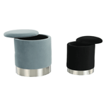 Casa si Gradina - Mobilier - Scaune si fotolii - Tabureti - Set doua taburete, gri/crom argintiu si negru/crom argintiu, AIGUL SET - Infinity.ro