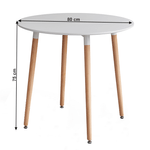 Casa si Gradina - Mobilier - Mese si birouri - Mese bucatarie si dining - Masa dining, alb/fag, diametru 80 cm, ELCAN - Infinity.ro