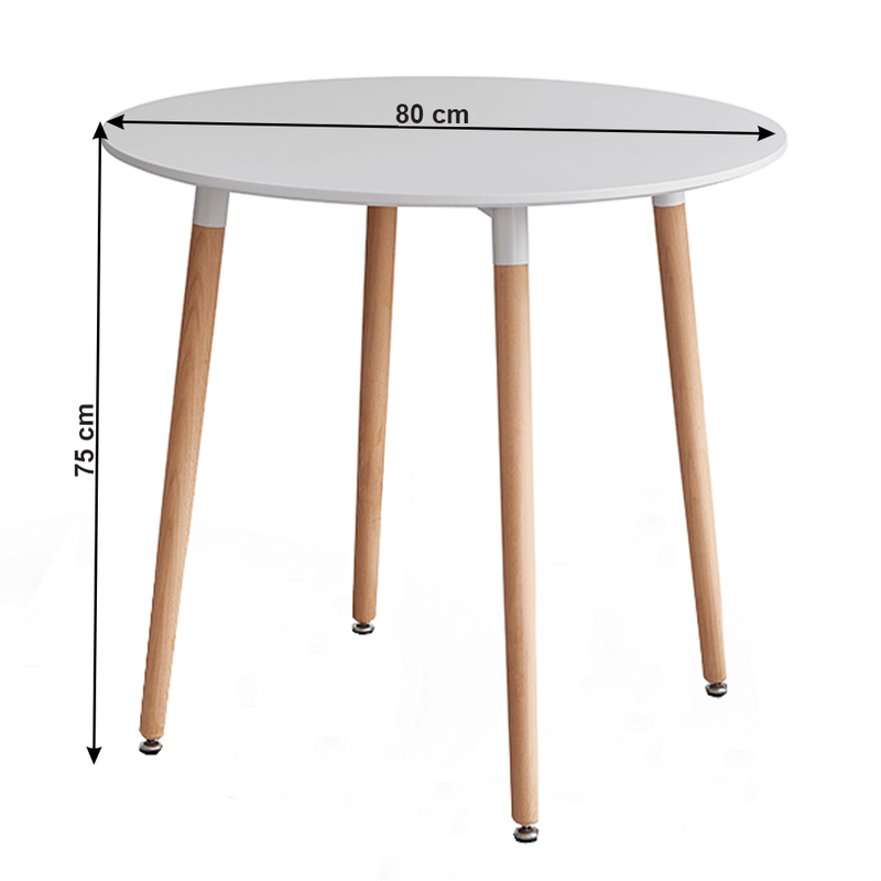 Casa si Gradina - Mobilier - Mese si birouri - Mese bucatarie si dining - Masa dining, alb/fag, diametru 80 cm, ELCAN - Infinity.ro