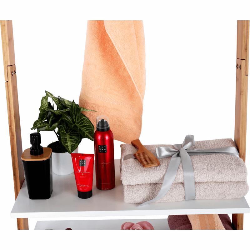Casa si Gradina - Mobilier - Organizare si depozitare - Cuiere - Cuier cu rafturi, alb/bambus, MARIKE TYP 2 - Infinity.ro