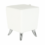 Casa si Gradina - Mobilier - Scaune si fotolii - Tabureti - Taburet, piele ecologica alba/picioare cromate, DARS NEW - Infinity.ro