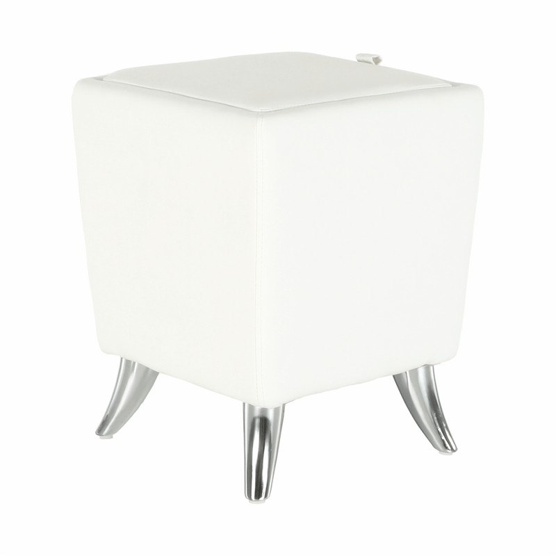 Casa si Gradina - Mobilier - Scaune si fotolii - Tabureti - Taburet, piele ecologica alba/picioare cromate, DARS NEW - Infinity.ro