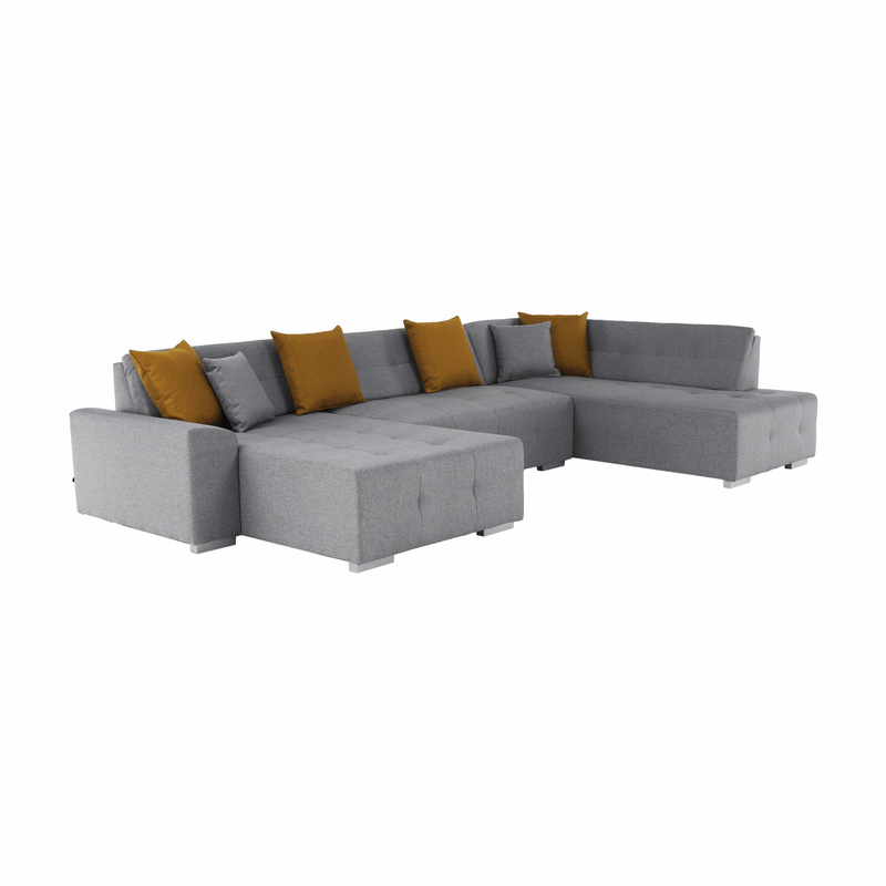 Casa si Gradina - Mobilier - Canapele si coltare - Canapele - Canapea, gri/mustar, model dreapta, BELLIS U - Infinity.ro