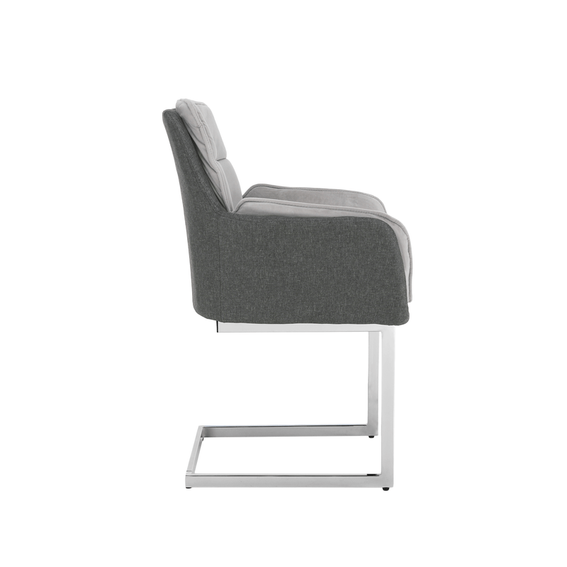 Casa si Gradina - Mobilier - Scaune si fotolii - Scaune - Scaun bucatarie, catifea Velvet gri/material textil, CHIMENA - Infinity.ro