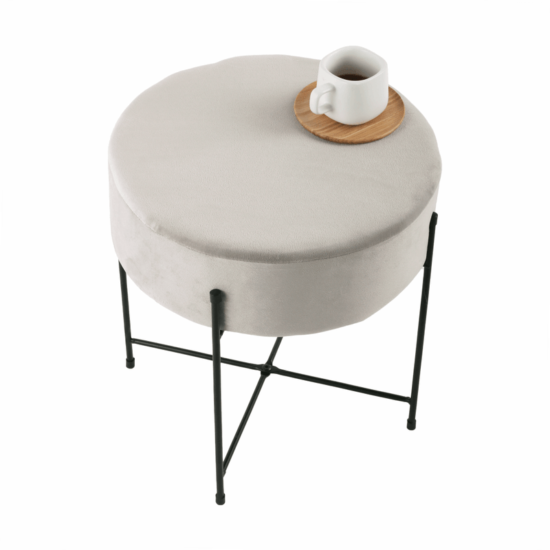 Casa si Gradina - Mobilier - Scaune si fotolii - Tabureti - Taburet, catifea Velvet gri/negru, MARIME - Infinity.ro