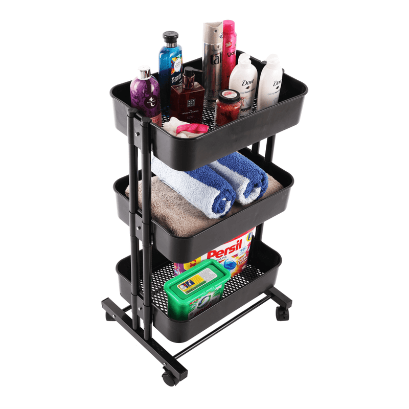 Casa si Gradina - Mobilier - Biblioteci si rafturi - Etajere - Etajera mobila, negru, VERNON - Infinity.ro