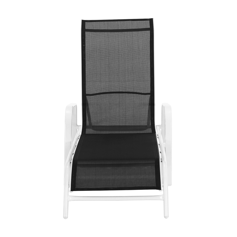 Casa si Gradina - Gradina si terasa - Mobilier exterior - Scaune si sezlonguri gradina - Sezlong de gradina reglabil, gri/alb, ATREO - Infinity.ro