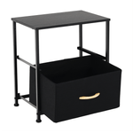 Casa si Gradina - Mobilier - Comode si corpuri - Noptiere - Comoda/noptiera cu sertare din panza, negru/artar rosu, KESIDY TYP 1 - Infinity.ro