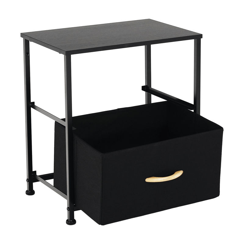 Casa si Gradina - Mobilier - Comode si corpuri - Noptiere - Comoda/noptiera cu sertare din panza, negru/artar rosu, KESIDY TYP 1 - Infinity.ro