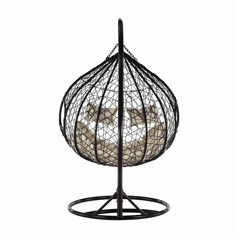 Casa si Gradina - Gradina si terasa - Mobilier exterior - Scaune si sezlonguri gradina - Scaun agatat dublu, maro/crem, DALVEA NEW - Infinity.ro