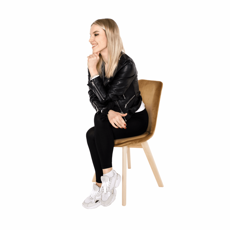 Casa si Gradina - Mobilier - Scaune si fotolii - Scaune - Scaun, catifea Velvet maro/lemn fag, LORITA - Infinity.ro
