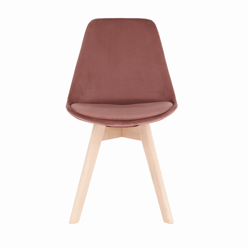 Casa si Gradina - Mobilier - Scaune si fotolii - Scaune - Scaun, catifea Velvet roz/lemn fag, LORITA - Infinity.ro