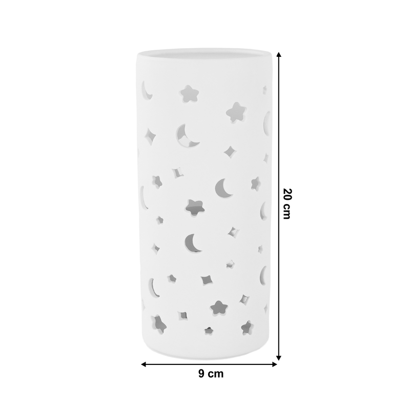 Casa si Gradina - Corpuri si surse de iluminat - Veioze si lampi - Veioze - Lampa de masa din ceramica, model alb / luna, DANAR - Infinity.ro