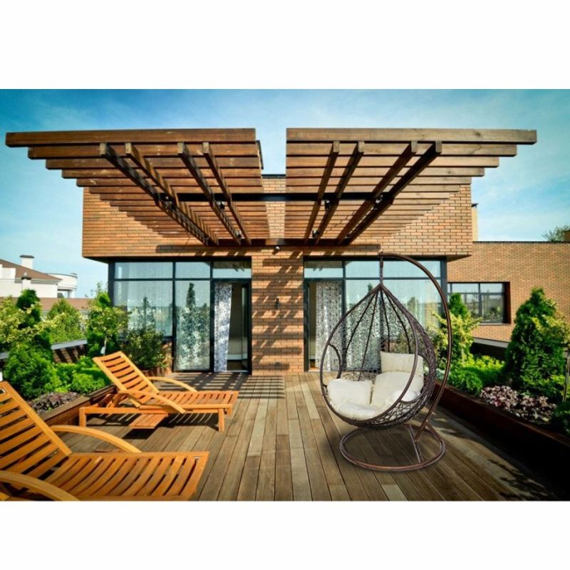 Casa si Gradina - Gradina si terasa - Balansoare si hamace - Balansoare - Fotoliu suspendabil, crem perna  / barna ratan, NOELA NEW - Infinity.ro