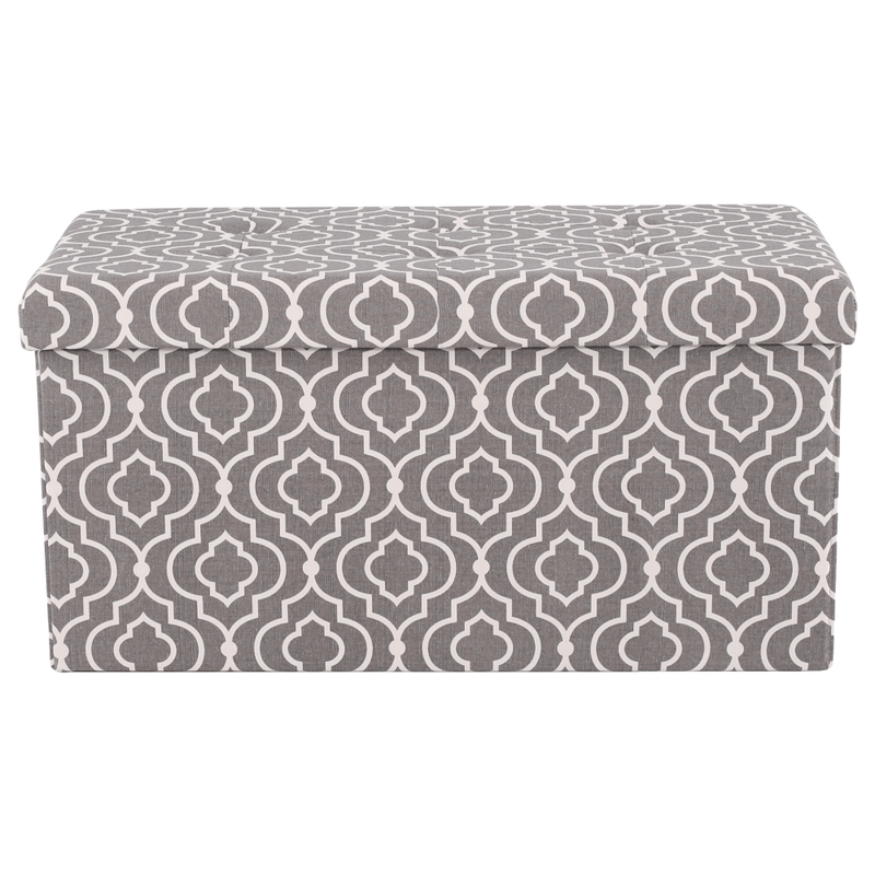 Casa si Gradina - Mobilier - Scaune si fotolii - Tabureti - Taburet pliabil, material gri/alb cu model, FARGO - Infinity.ro