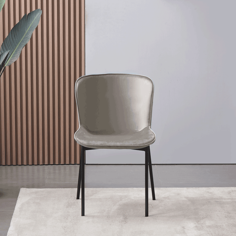 Casa si Gradina - Mobilier - Scaune si fotolii - Scaune - Scaun de masa, tesatura de catifea gri-maro, ADENA - Infinity.ro