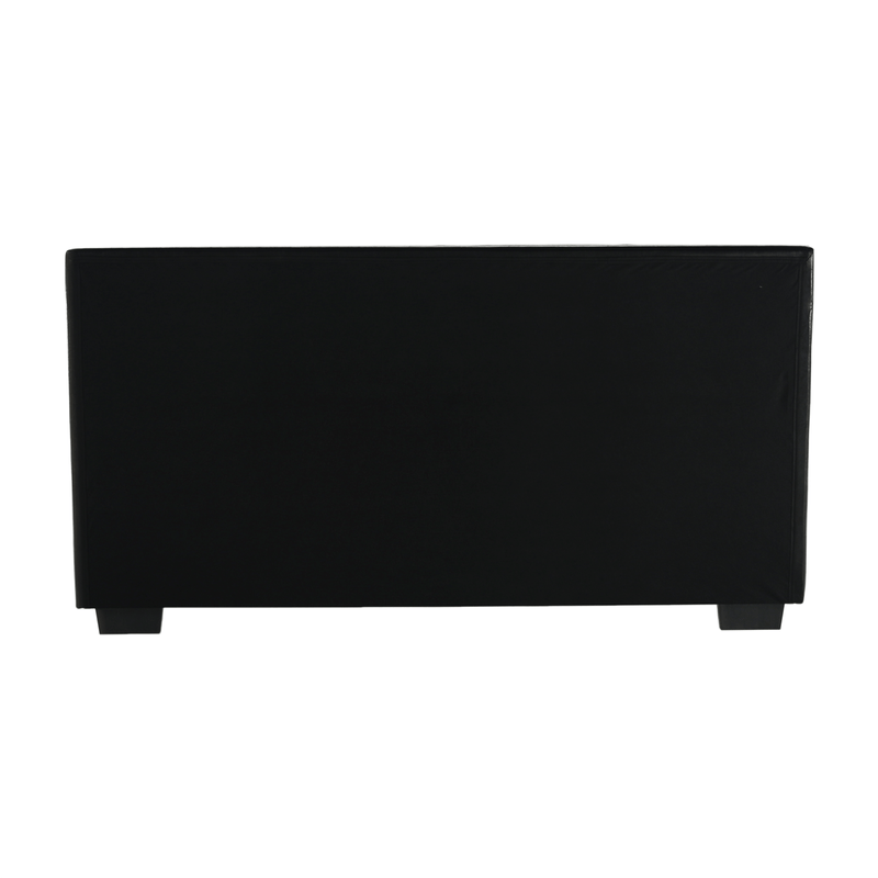 Casa si Gradina - Mobilier - Paturi si accesorii - Paturi - Pat matrimonial cu somiera, 160x200, piele eco neagra, MIKEL - Infinity.ro