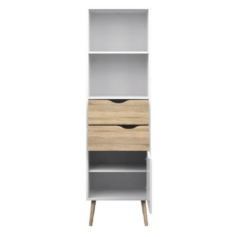 Casa si Gradina - Mobilier - Dulapuri si sifoniere - Dulapuri - Vitrina, stejar sonoma/alb, OSLO 75382 - Infinity.ro