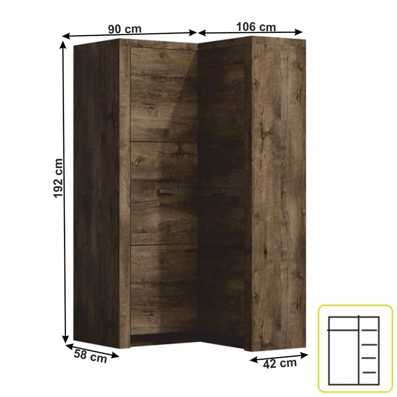 Casa si Gradina - Mobilier - Dulapuri si sifoniere - Dulapuri - Dulap de colt, frasin inchis, INFINITY 14 - Infinity.ro
