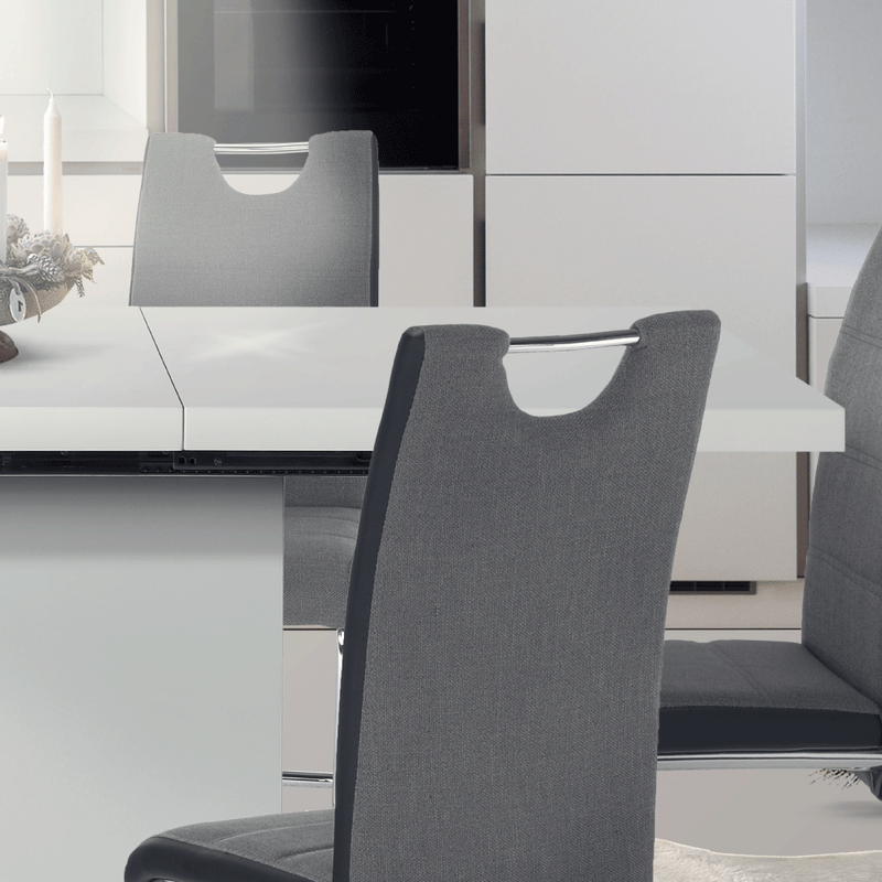 Casa si Gradina - Mobilier - Mese si birouri - Mese bucatarie si dining - Masa dining, alba HG, 120-160x80 cm, IRAKOL - Infinity.ro