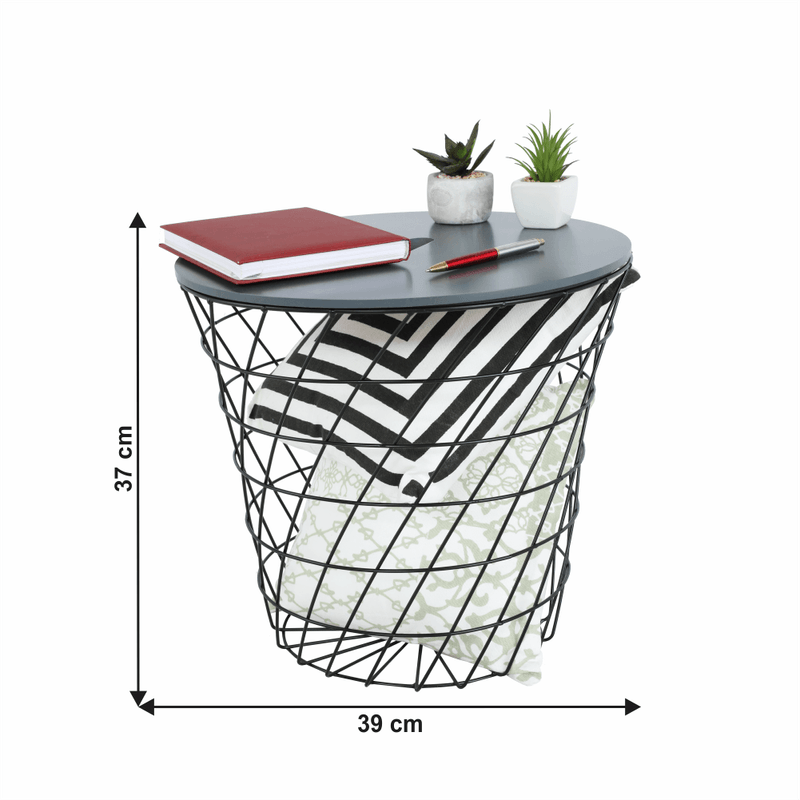 Casa si Gradina - Mobilier - Mese si birouri - Masute de cafea - Masuta auxiliara, grafit/negru, BATIS TYP 2 - Infinity.ro
