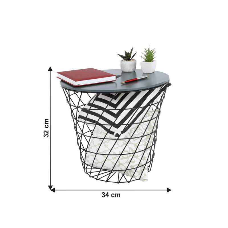 Casa si Gradina - Mobilier - Mese si birouri - Masute de cafea - Masuta auxiliara, grafit/negru, BATIS TYP 3 - Infinity.ro