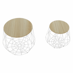 Casa si Gradina - Mobilier - Mese si birouri - Masute de cafea - Set masute auxiliare, natural/alb, DALUX - Infinity.ro