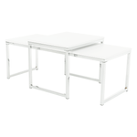 Casa si Gradina - Mobilier - Mese si birouri - Masute de cafea - Set 2 masute de cafea, alb mat/crom, MAGNO TYP 2 - Infinity.ro