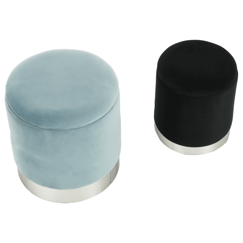 Casa si Gradina - Mobilier - Scaune si fotolii - Tabureti - Set doua taburete, gri/crom argintiu si negru/crom argintiu, AIGUL SET - Infinity.ro