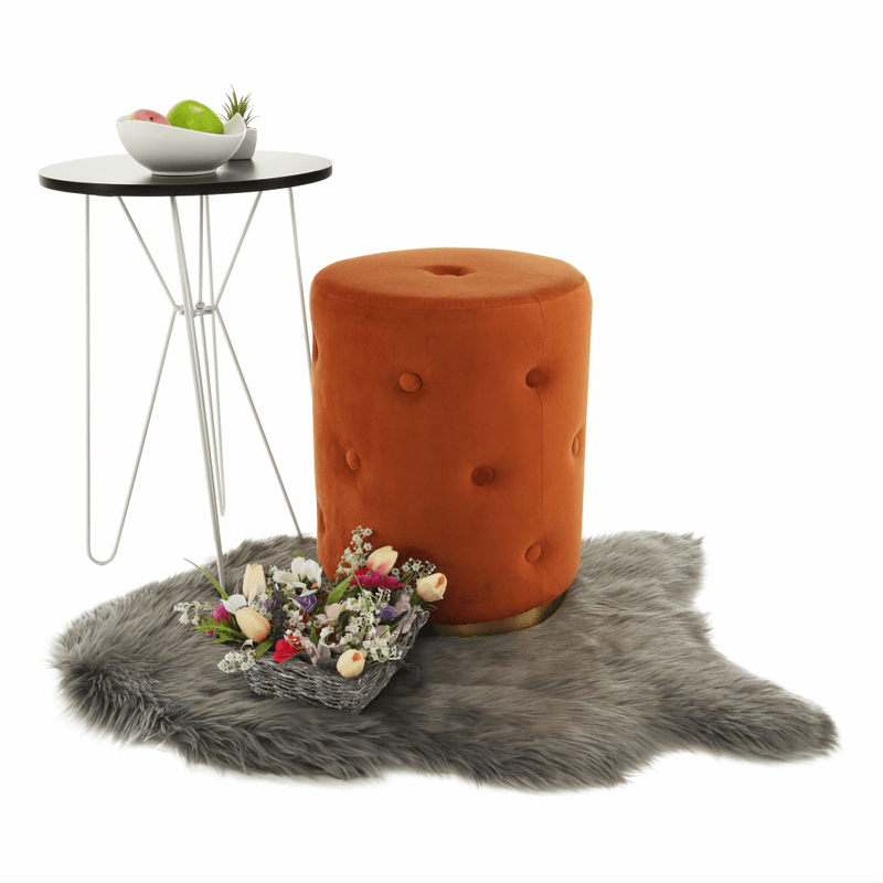 Casa si Gradina - Mobilier - Scaune si fotolii - Tabureti - Taburet, catifea Velvet teracota/vopsea aurie, BEKEN - Infinity.ro