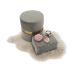 Casa si Gradina - Mobilier - Scaune si fotolii - Tabureti - Taburet, catifea Velvet gri maroniu/vopsea aurie, VIZEL - Infinity.ro