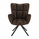 Casa si Gradina - Mobilier - Scaune si fotolii - Fotolii - Scaun de design rotativ, maro tesatura cu efect de piele intoarsa/negru, KOMODO - Infinity.ro