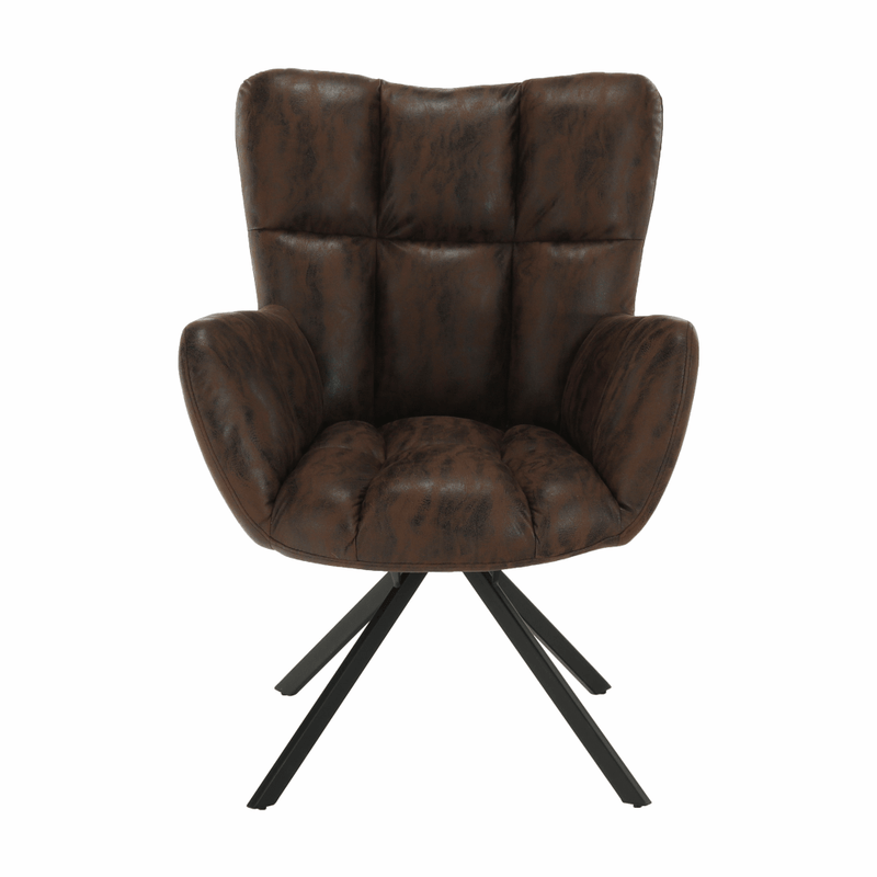 Casa si Gradina - Mobilier - Scaune si fotolii - Fotolii - Scaun de design rotativ, maro tesatura cu efect de piele intoarsa/negru, KOMODO - Infinity.ro
