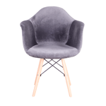 Casa si Gradina - Mobilier - Scaune si fotolii - Fotolii - Fotoliu modern, gri maro Taupe material textil Velvet, DAREL TIP 3 - Infinity.ro