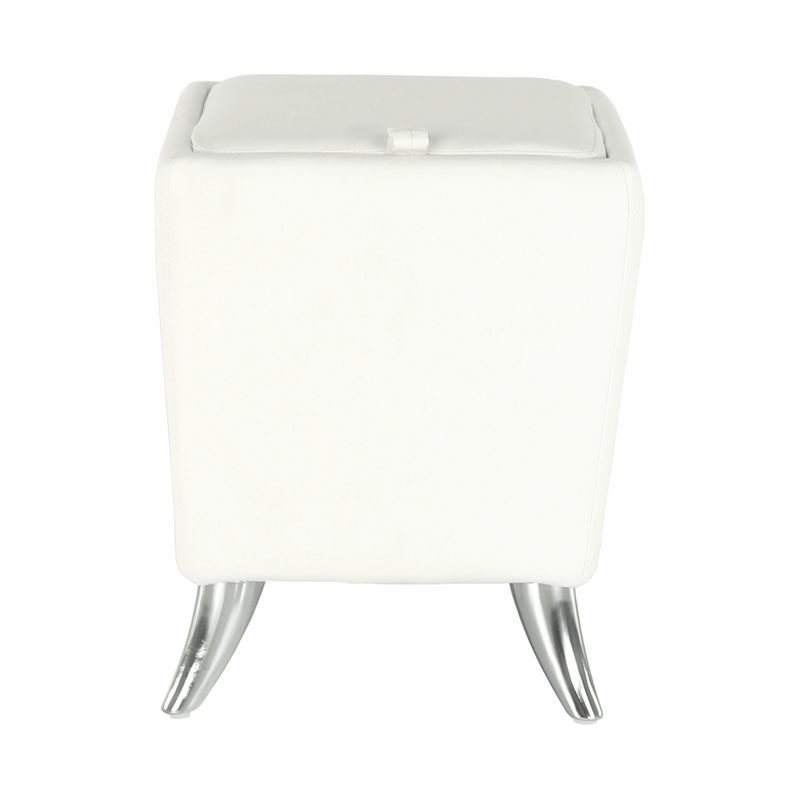 Casa si Gradina - Mobilier - Scaune si fotolii - Tabureti - Taburet, piele ecologica alba/picioare cromate, DARS NEW - Infinity.ro